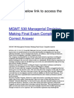 MGMT 530 Managerial Decision-Making Final Exam