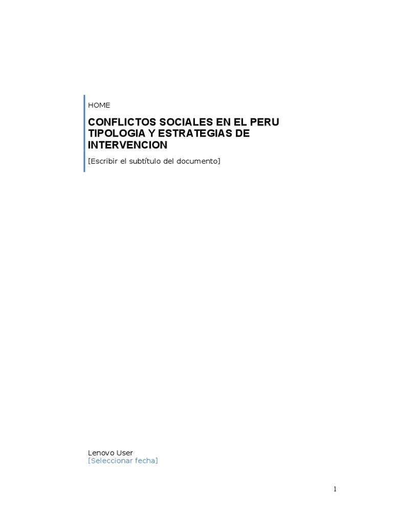 Conflictos Sociales en El Peru - Informe Final | PDF | Conflicto ...