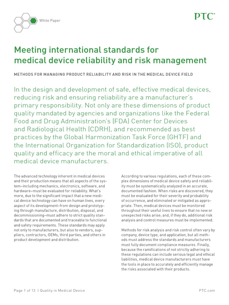 Quality Medical Device WP Final Reliability Engineering Medical Device