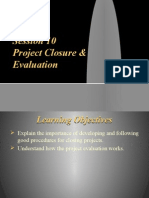 W10 - Project Closure & Evaluation