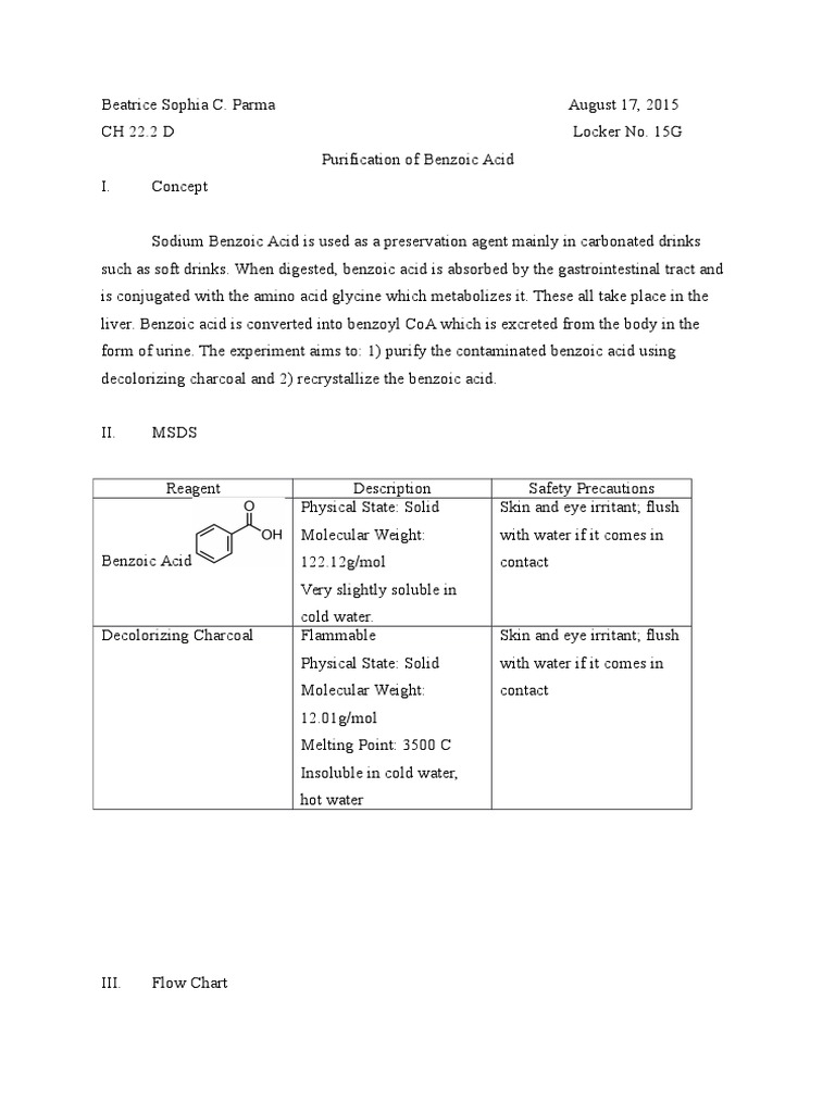 Recrystallization of Benzoic Acid PDF Filtration Solubility