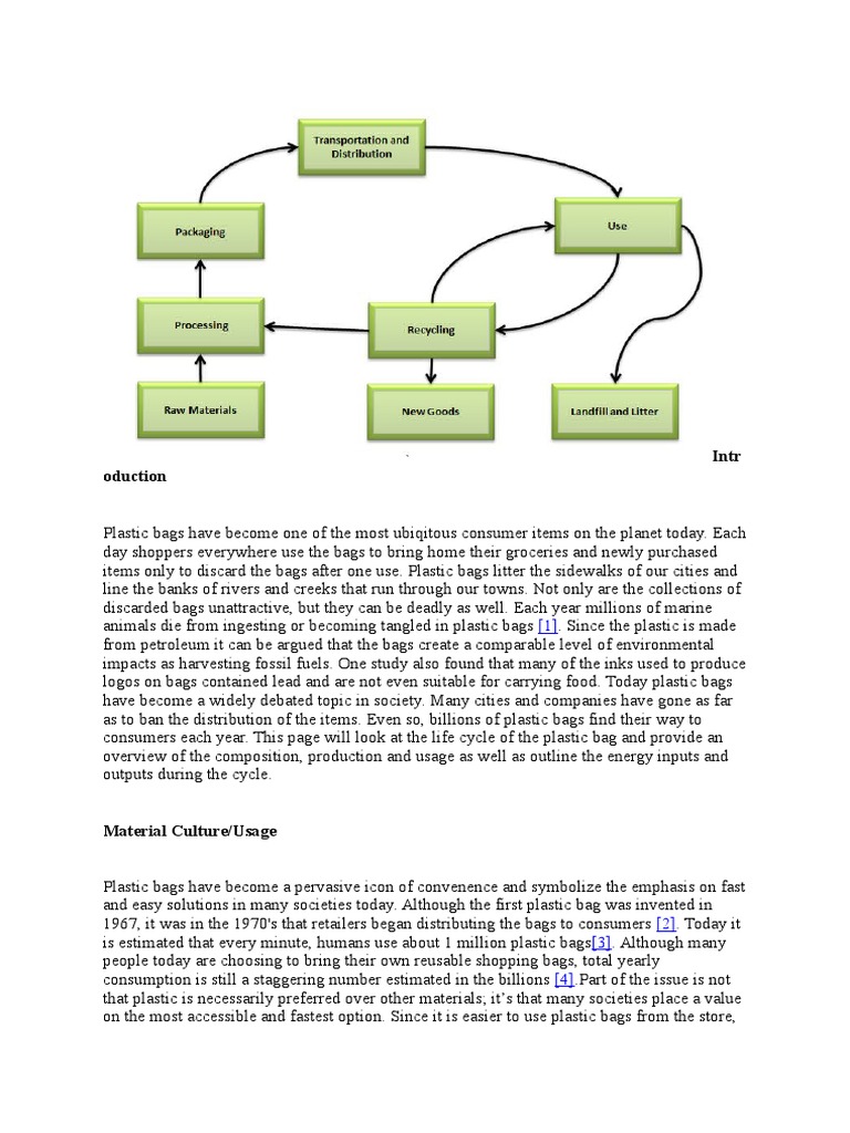 Life Cycle Assessment of Plastic Bags | PDF | Recycling | Plastic
