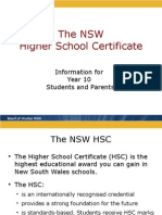 HSC Info Yr10 Students Parents