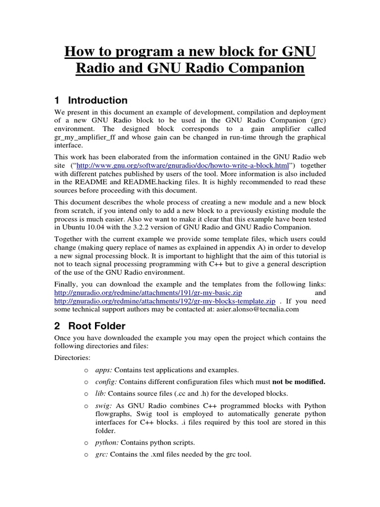 Create GNU Radio Blocks Tutorial | PDF | Parameter (Computer ...