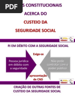 Regras do Custeio da Seguridade Social