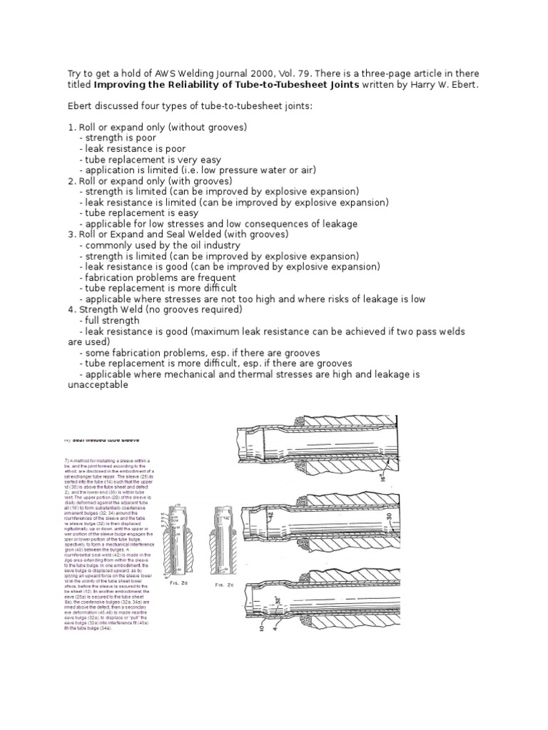 Tube To Tubesheet Joint Type PDF