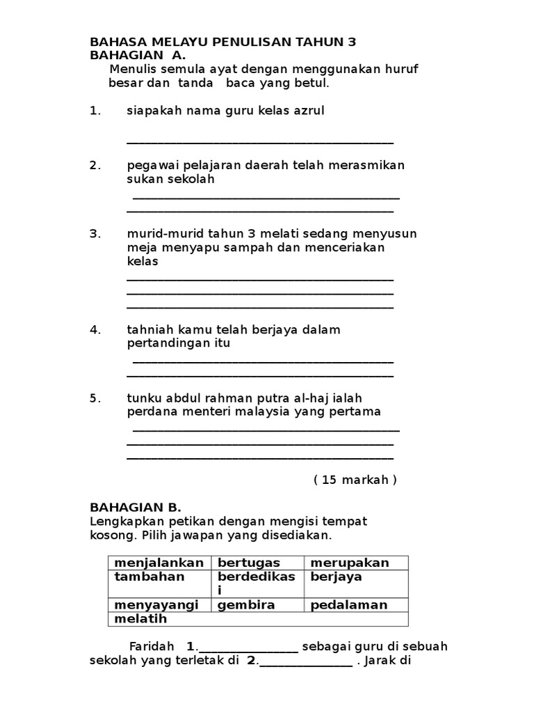 Soalan Bm Tahun 3 Pdf