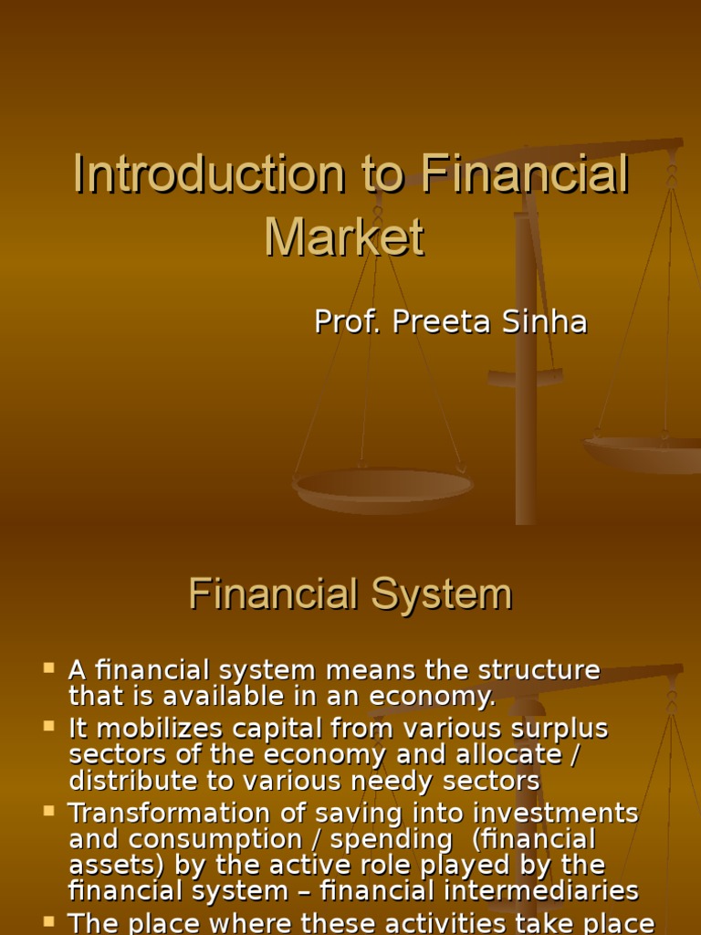 Introduction to financial markets