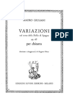 Mauro Giuliani Op 45 Variazioni Sulla Follia Pag 1