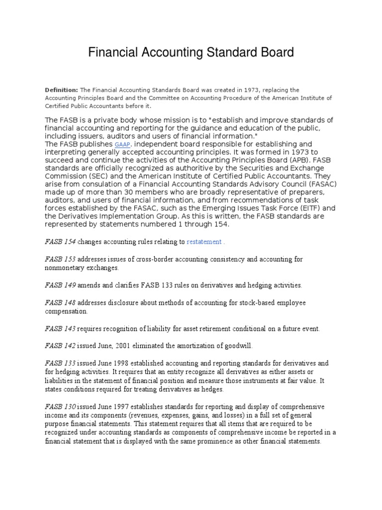 Financial Accounting Standard Board | PDF | Financial Accounting ...