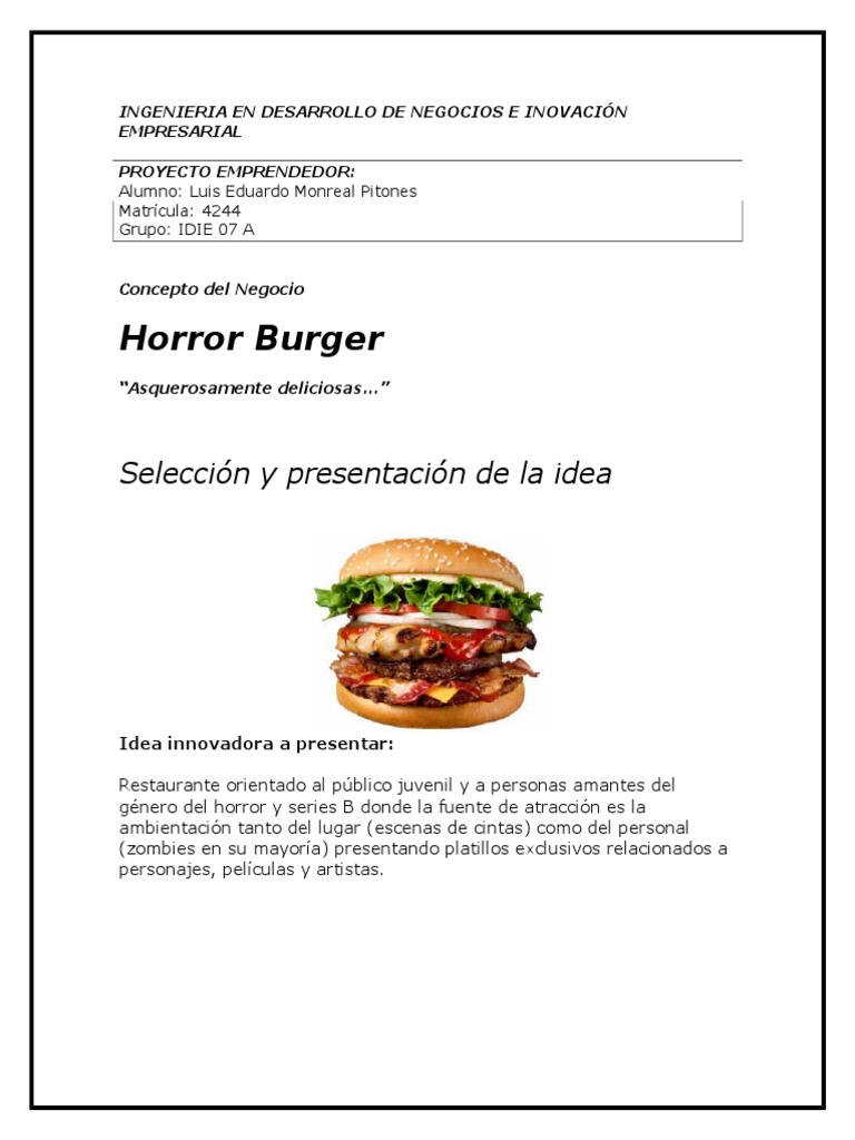 Plan de Negocios Apertura de Restaurante Alimentos Publicidad