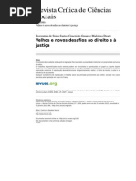 Boaventura Velhos e Novos Desafios Ao Direito e a Justica