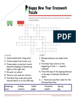 Chinese New Year Crossword Puzzle Worksheet With Answer Key