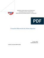 Ecuación Diferencial de Orden Superior Edos