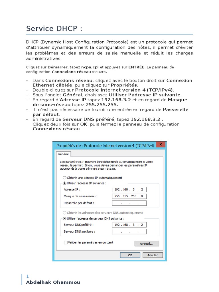 Installation du service DHCP sur Windows 2012 | PDF | Adresse IP ...