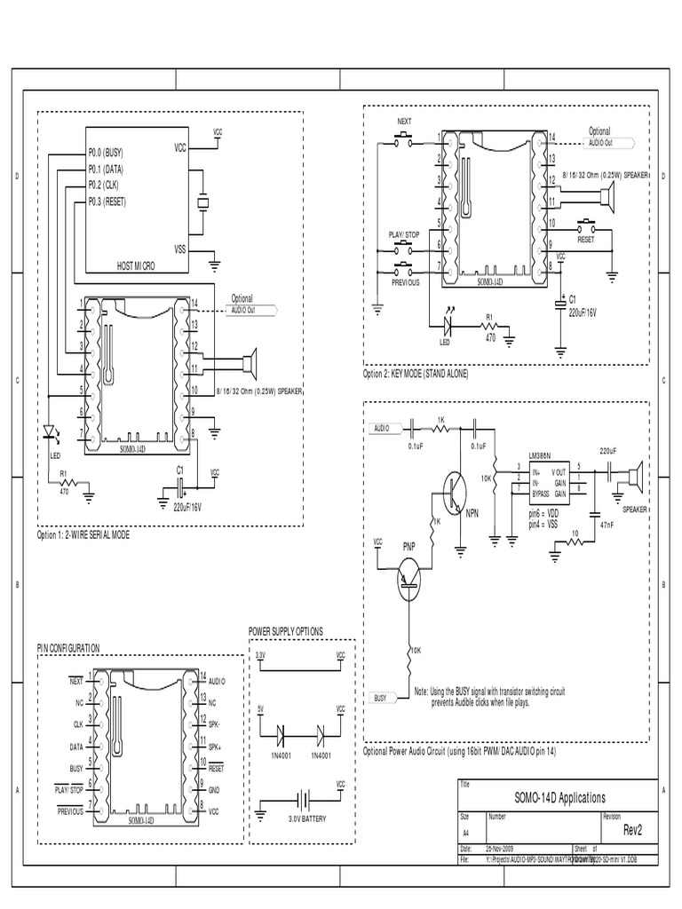 SOMO-14D Audio Module Wiring Guide | PDF | Computers