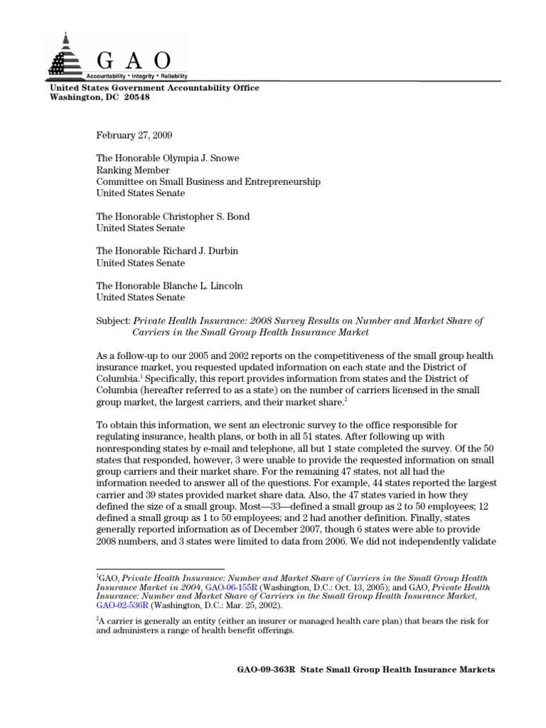 GAO Letter To Snowe | PDF