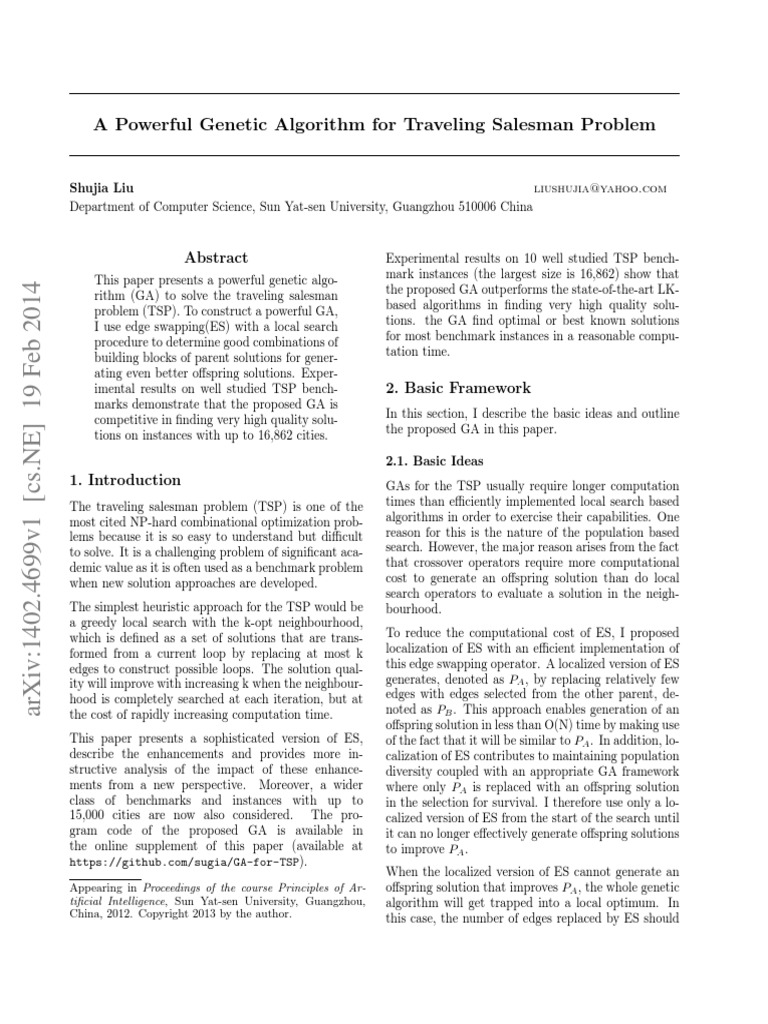A Powerful Genetic Algorithm For Traveling Salesman Problem | PDF ...