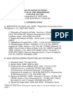 Law On Sales Outline Lyceum of The Philippines College of Law