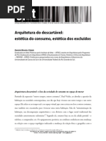 Arquitetura Do Descartavel Estetica Do Consumo Estetica Dos Excluidos