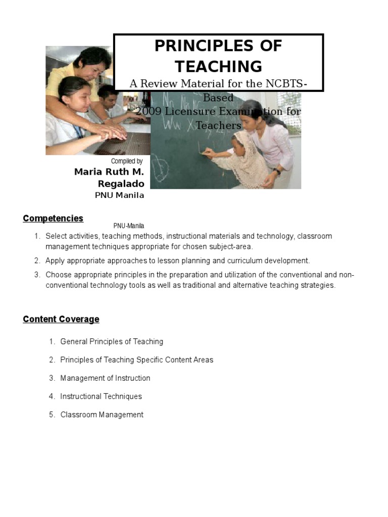 Principles of Teaching Overview | PDF | Learning | Teachers