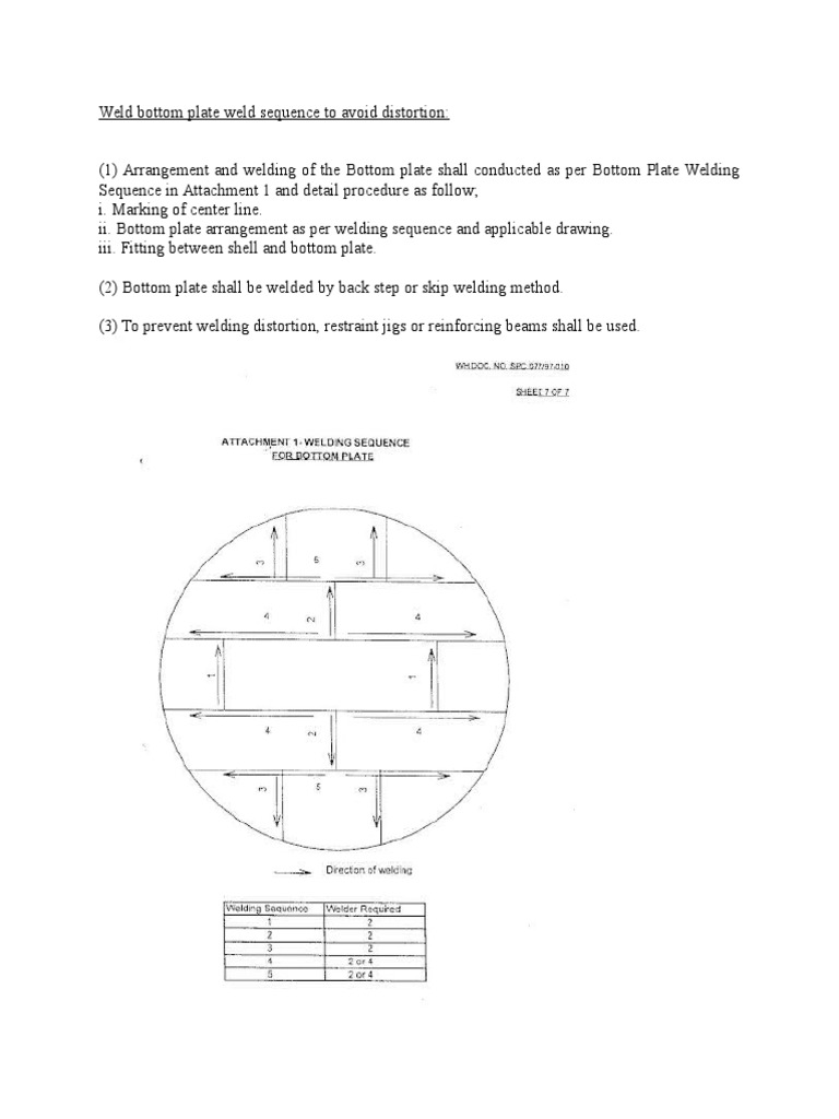 Tank Bottom Plate Weld Sequence To Avoid Distortion 1 Tanks Welding