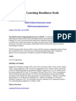 Self-Directed Learning Readiness Scale (SDLRS) : FREE Dissertation Resources
