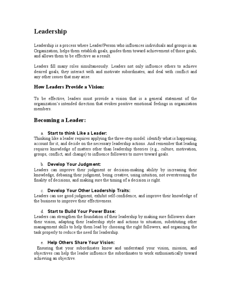 Leadership Insights for Managers | PDF | Goal | Leadership