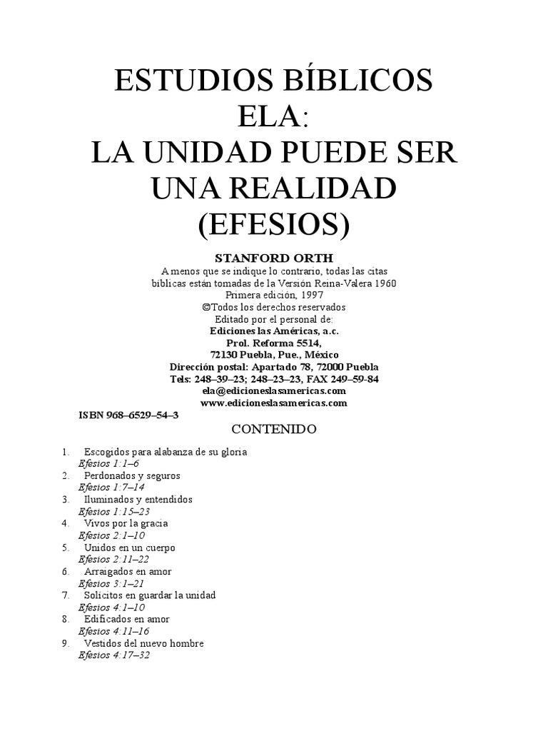 Estudios Biblicos Ela Efesios Pdf Cristo Titulo Salvacion