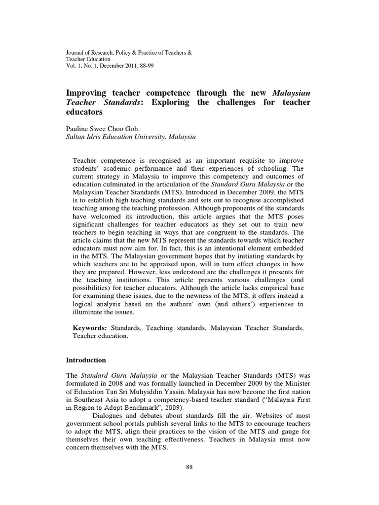 Improving Teacher Competence | PDF | Teachers | Competence (Human ...