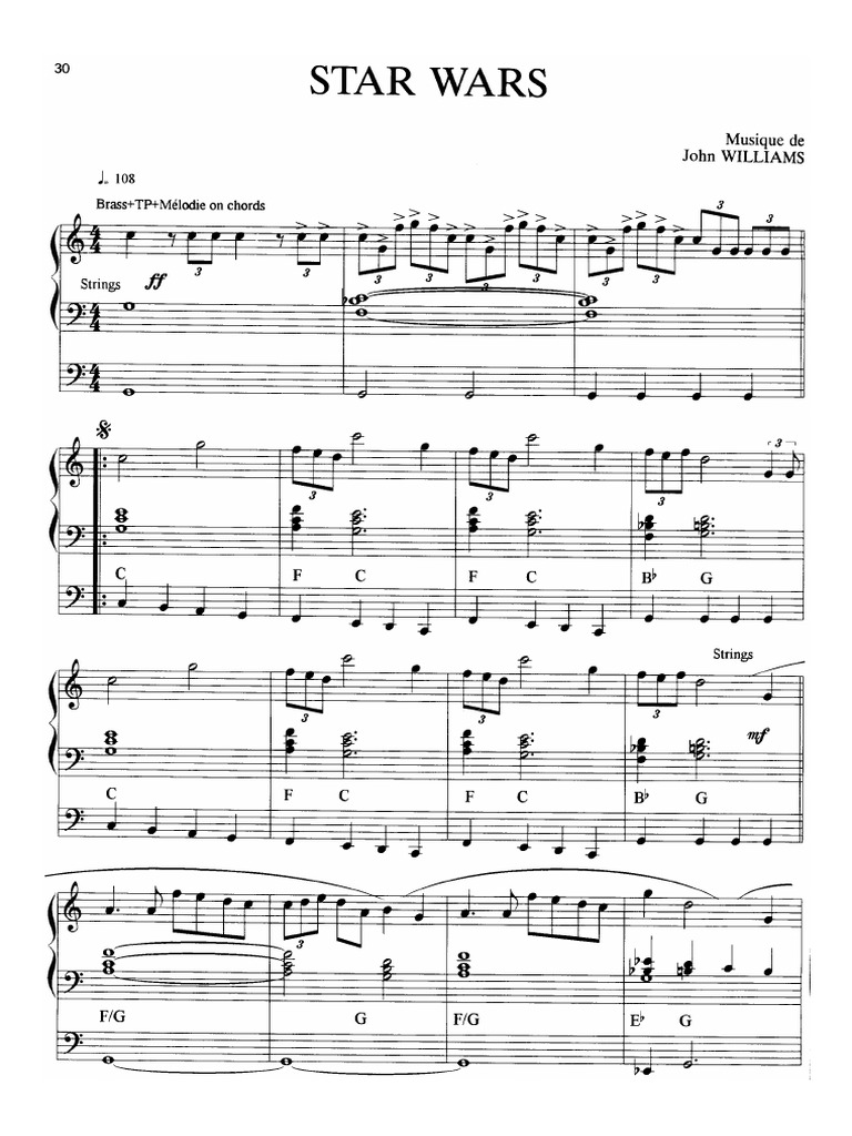 Star Wars Main Theme Sheet Music For Piano | PDF