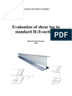 Evaluation of Shear Lag in Standard H I Sections