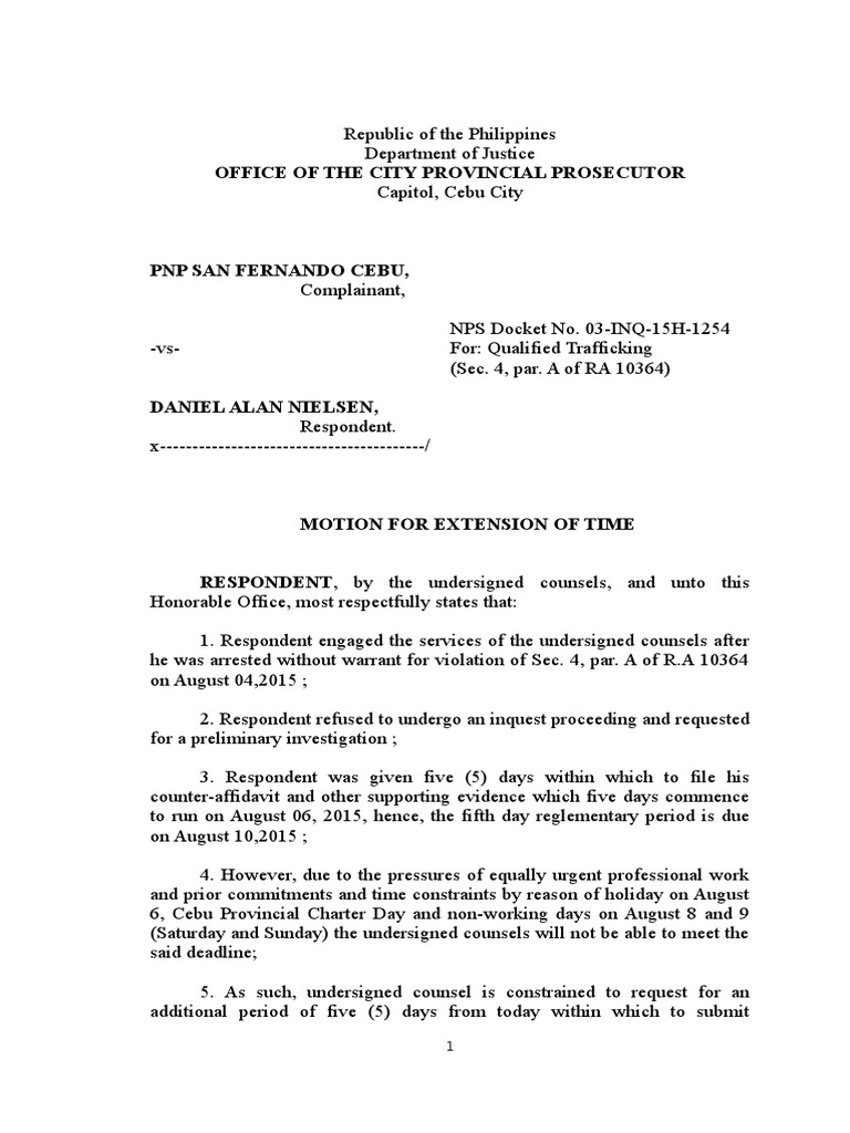 Motion for Extension