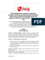 Bolivia Reglamento de La Composición, composición y funciones de las Direcciones Departamentales de Educación