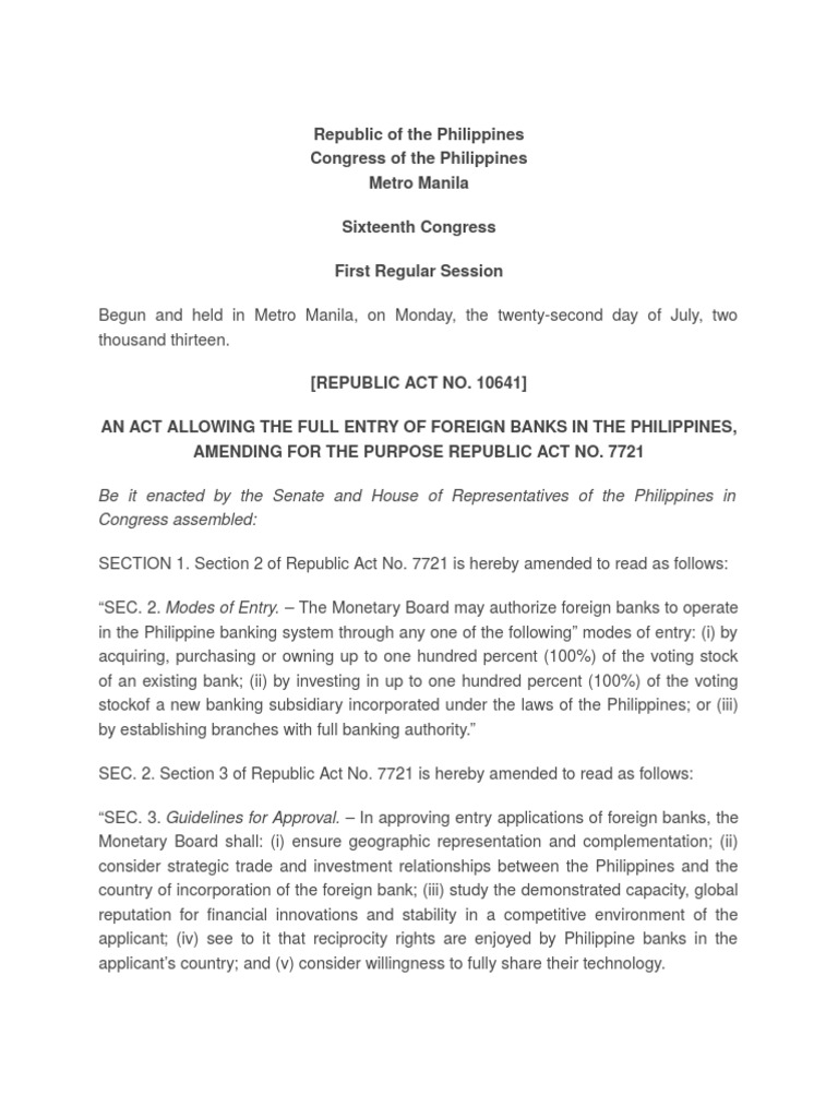 Republic Act 10641 of The Philippines | PDF | Foreclosure | Government