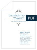 Organizational Dynamics: Role Play On Organizational Culture
