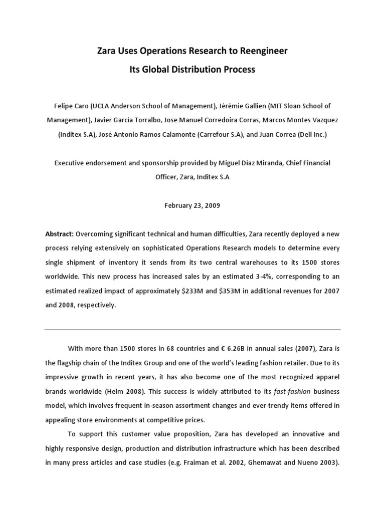 Zara Interfaces Paper Draft Feb 23 | PDF | Inventory | Forecasting