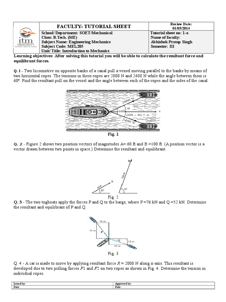 Faculty: Tutorial Sheet | PDF