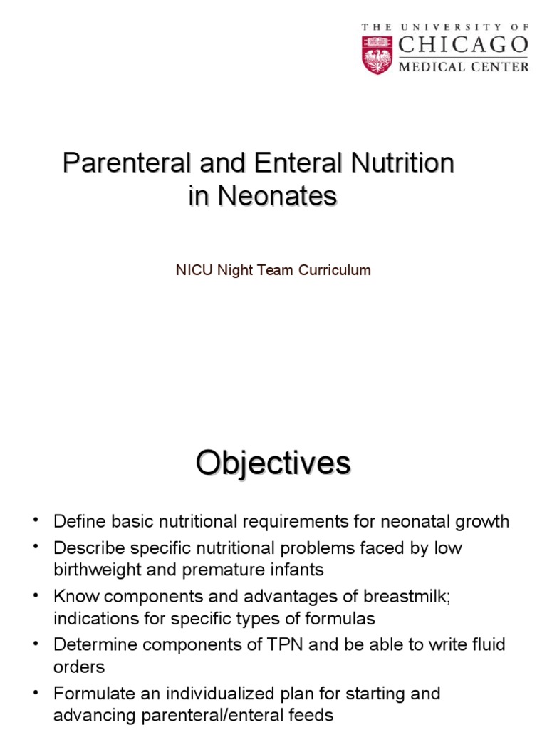 Parenteral and Enteral Nutrition in Neonates  PDF  Breast Milk