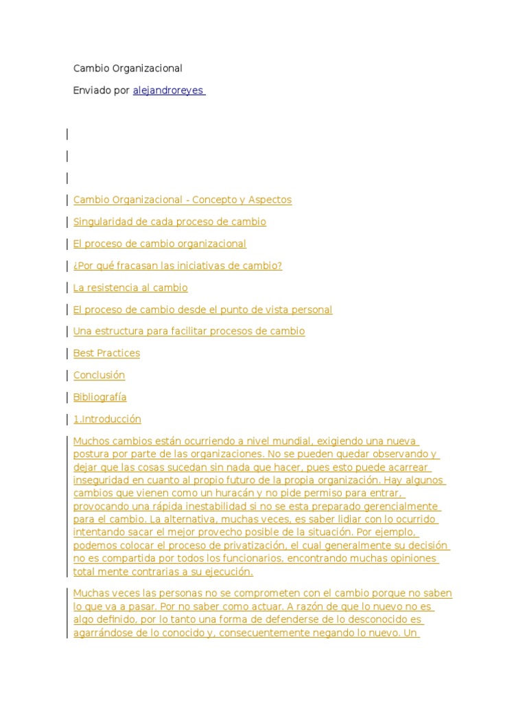 Estrategias para el Cambio Organizacional | PDF | Gestión del cambio ...