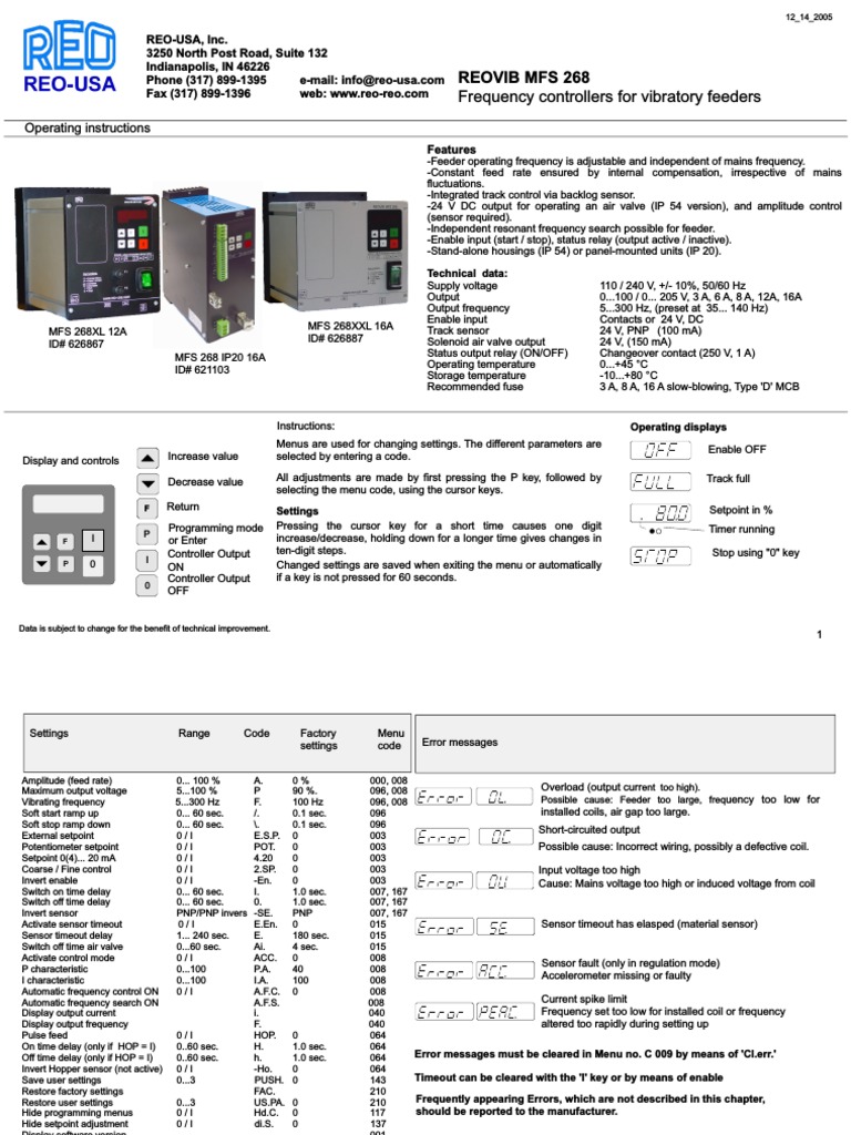Reovib Mfs 268 Normal Mode Parameter Puter Programming