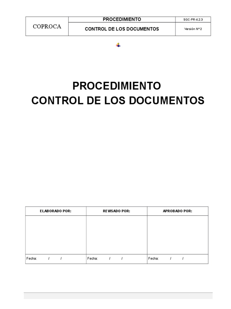Control de Documentos SGC COPROCA | PDF | Archivo de computadora ...