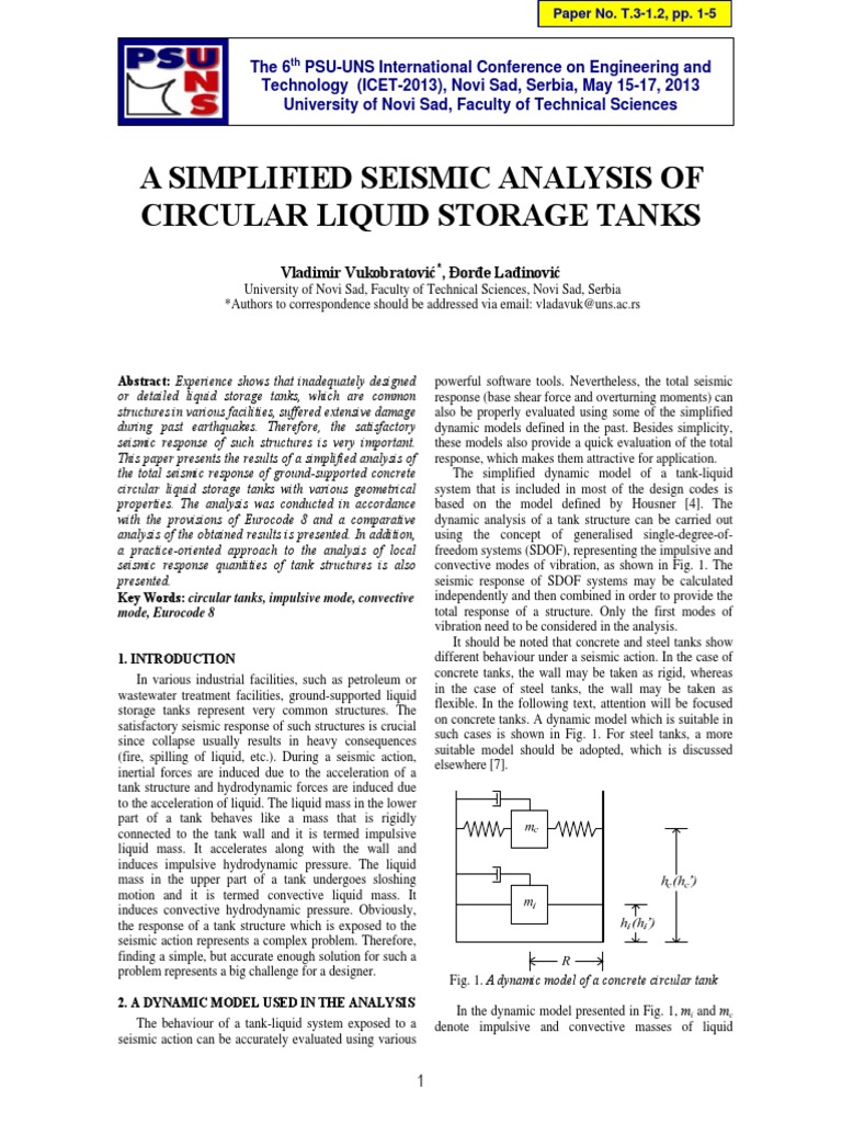 2013-A Simplified Seismic Analysis of Circular Liquid Storage Tanks ...