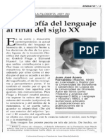 La Filosofia Del Lenguaje Al Final Del Siglo XX