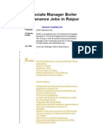 Associate Manager Boiler Maintenance Jobs in Raipur: Employer - Company Profile