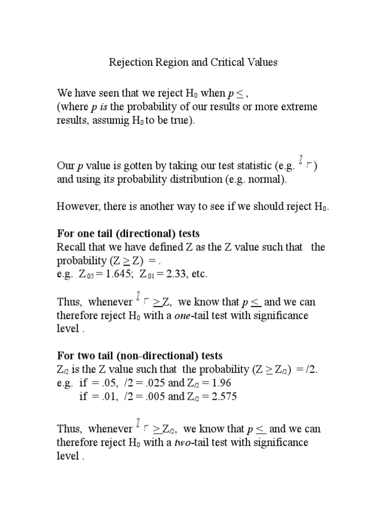 Critical Values TRN | PDF