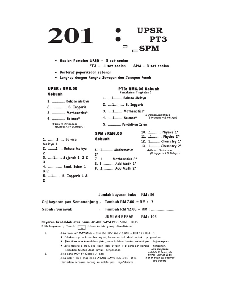 Borang Ramalan 2015 Word Pdf