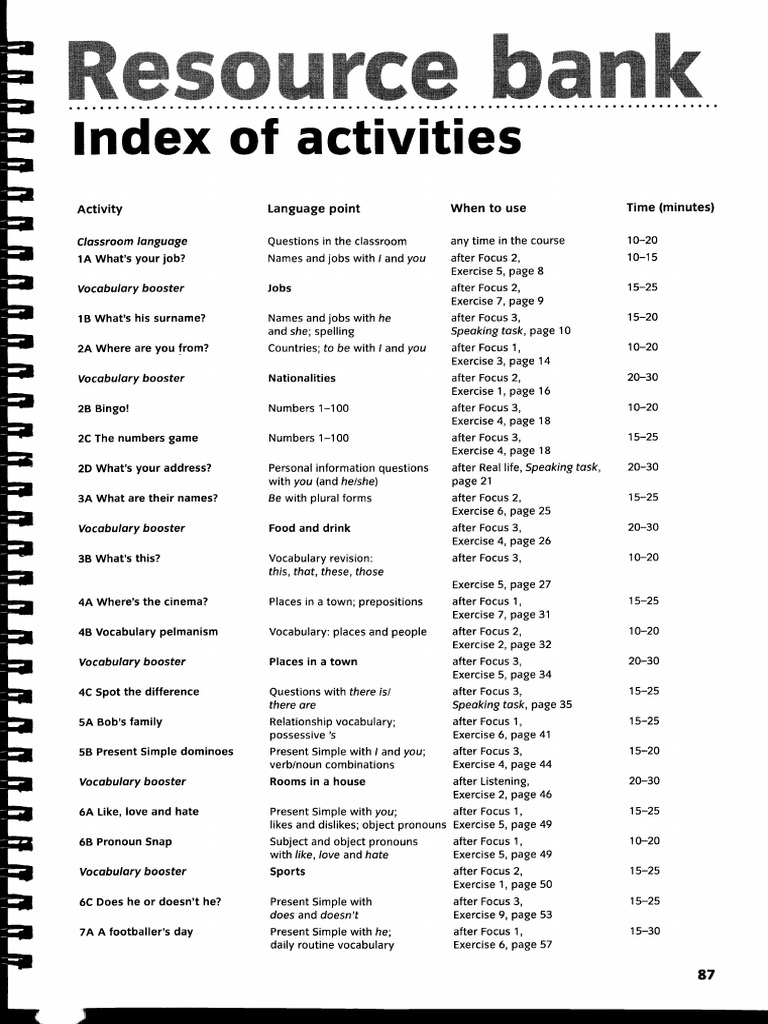 Classroom Activities and Language Guide | PDF