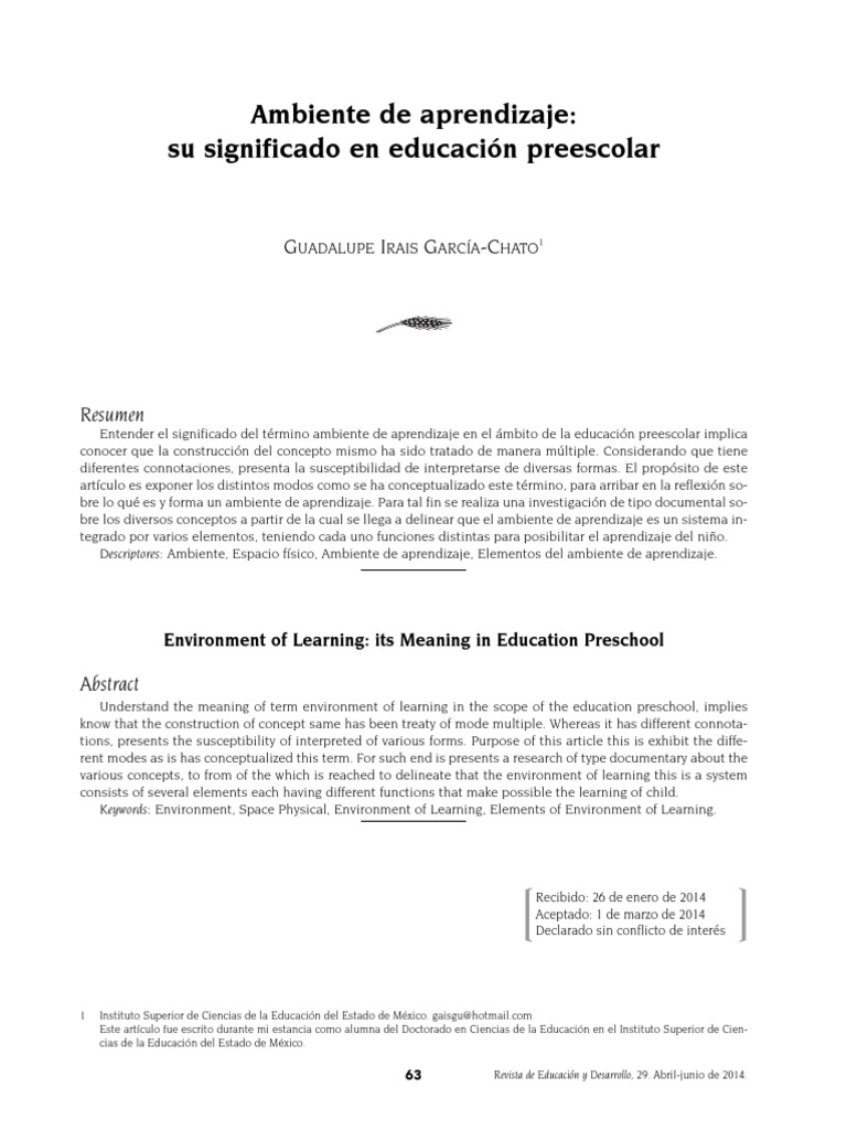 Significado del Ambiente de Aprendizaje | PDF | Educación Montessori ...