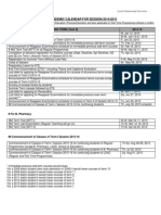 30430_1_academic Calendar of Spring Term 2014-15 for Regular Programmes Including b.pharmacy and Programmes Offered Under Lsad